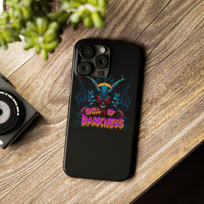 Chill of Darkness Slim Phone Case - Gothic Demon Design