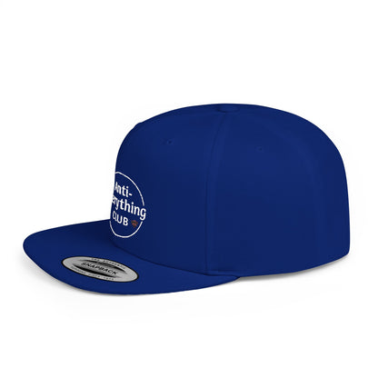 Anti-Everything Club Camo Snapback Cap - Trendy Flat Bill Hat for Casual Style