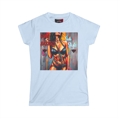 Women's Softstyle Tee - "Dom Energy, Sub Energy" Art Graphic Tee for Bold Expression