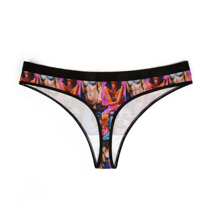 Bold Graphic Women's Thongs - Vibrant Colorful Design, Unique Art for Confident Styles