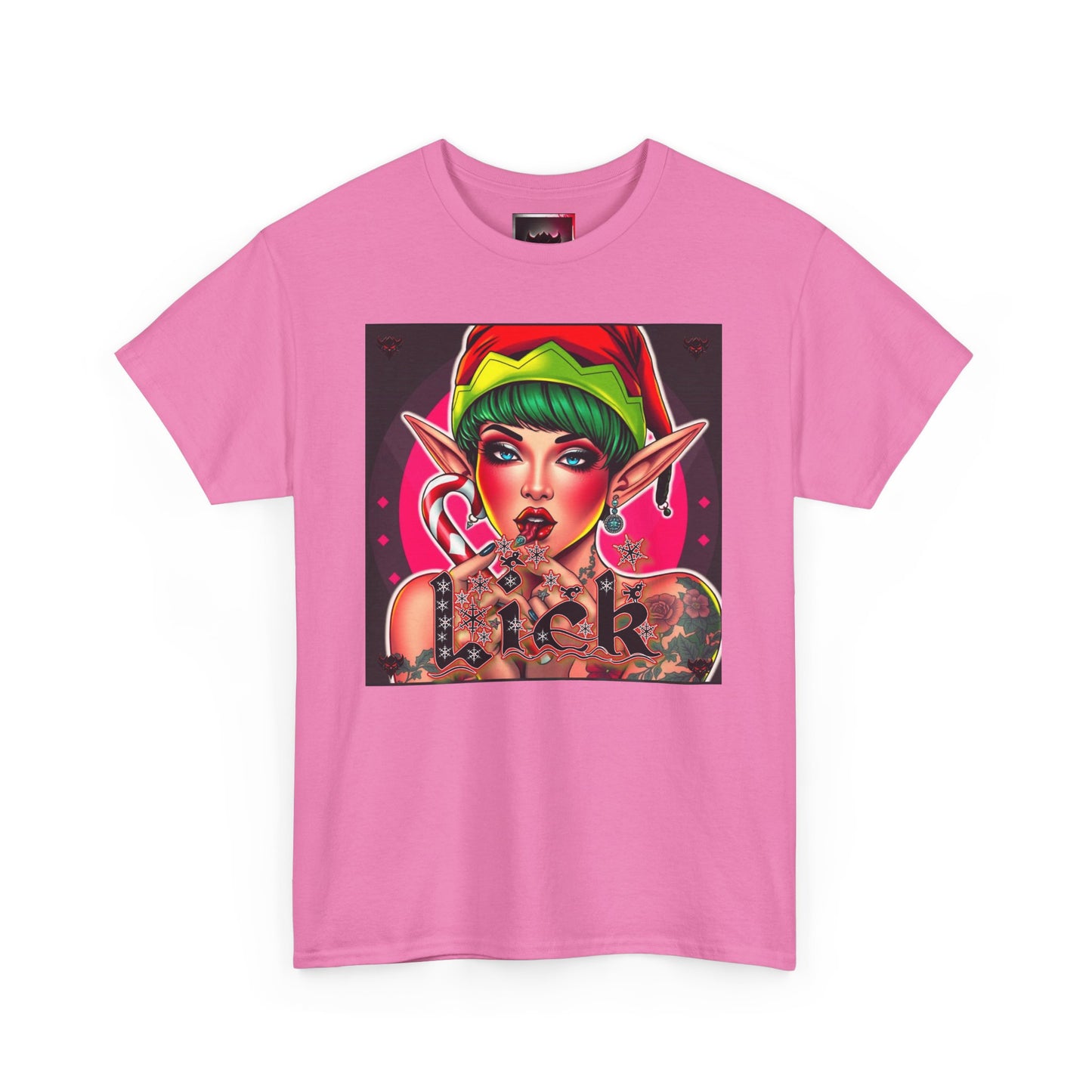 "Lick" Enchanting Elf Graphic T-Shirt - Unisex Heavy Cotton Shirt for Festive Vibes