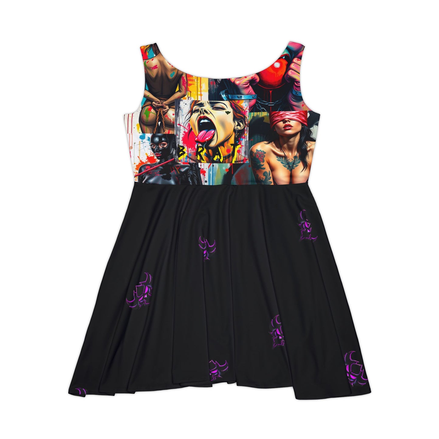 "Fetish Goddess" Bold Artistic Women's Skater Dress - Summer Vibe Fashion