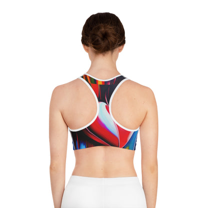 "Heartache"Colorful Heart Sports Bra - Ungodly Apparel, Perfect for Fitness and Love