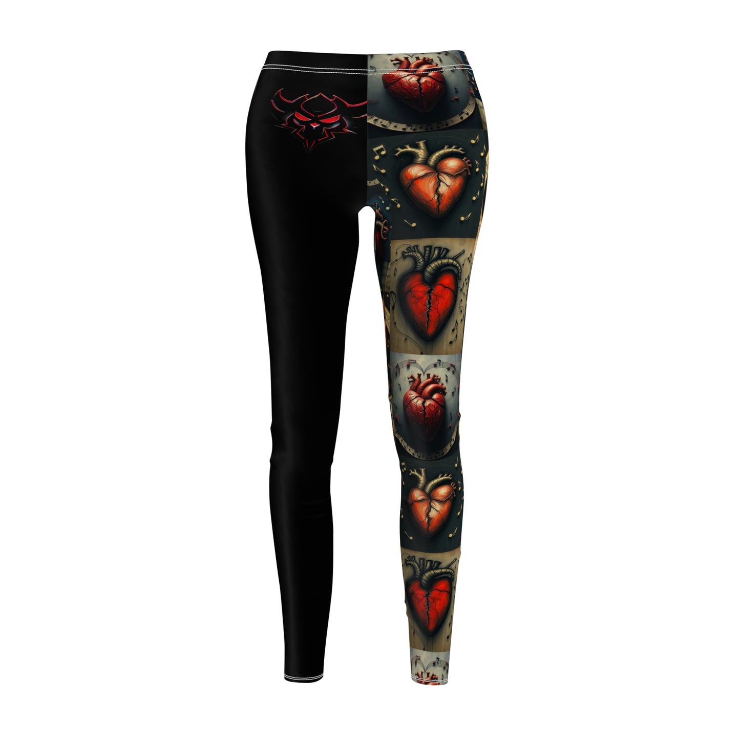 "Our Song" Edgy Heart Print Women's Casual Leggings - Stylish and Comfortable Activewear