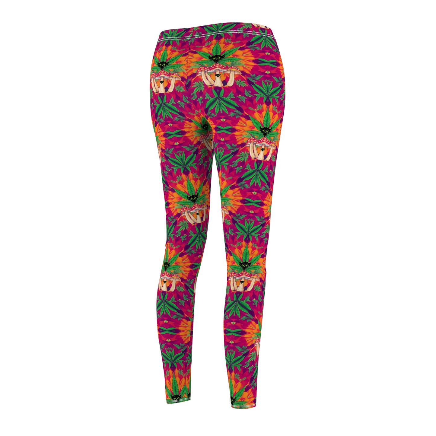 "Marijuana fumes and Shrooms" Tropical Vibes Women's Leggings - Casual, Funky Print for Comfort and Style