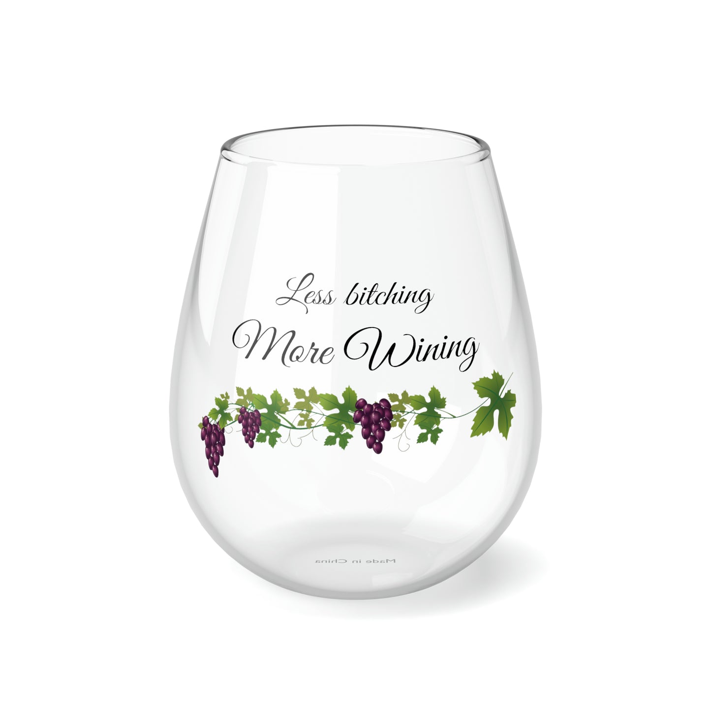 Less Bitching, More Wining-Stemless Wine Glass, 11.75oz