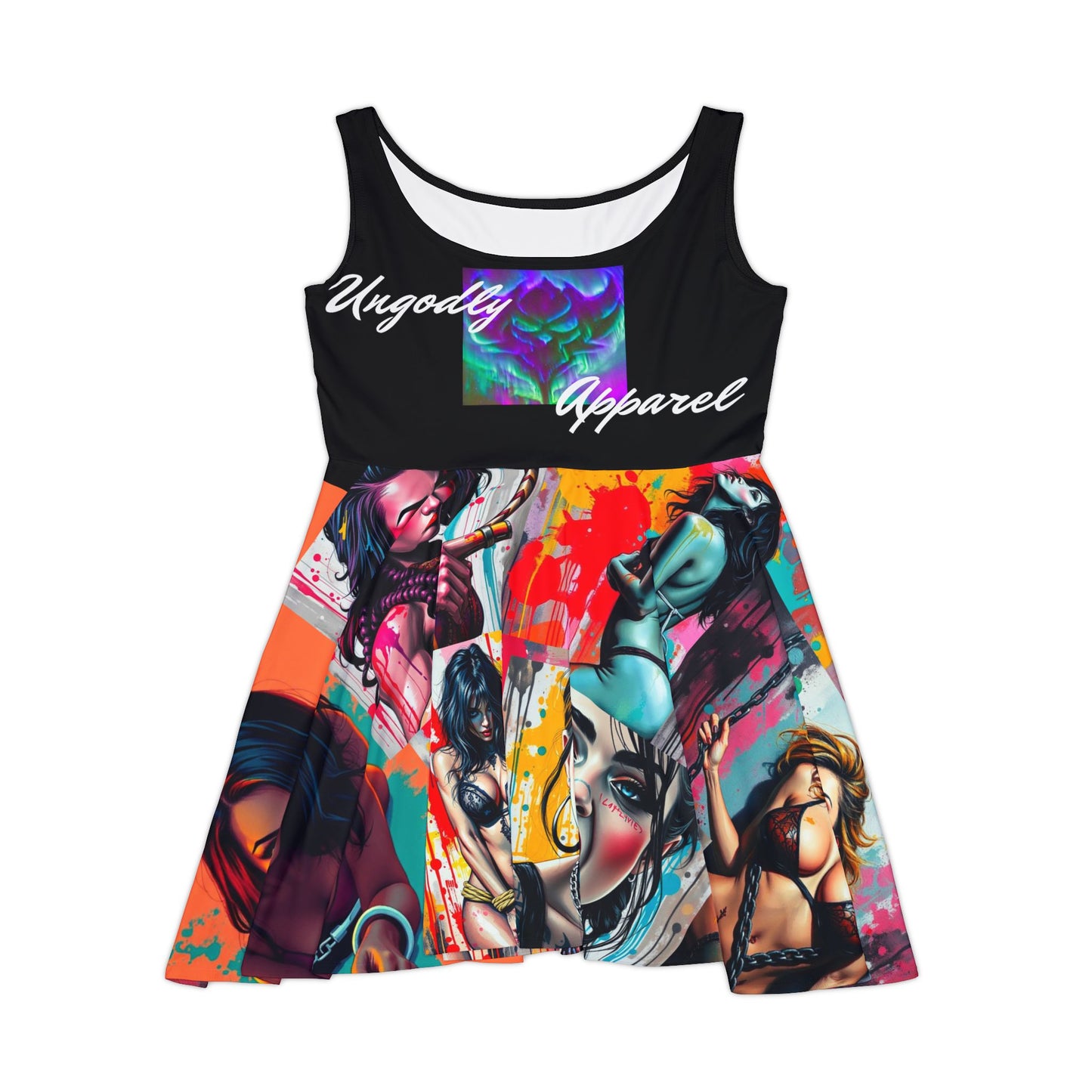 "Ungodly Fetish" Bold Women's Skater Dress - Edgy Art Design by Ungodly Apparel