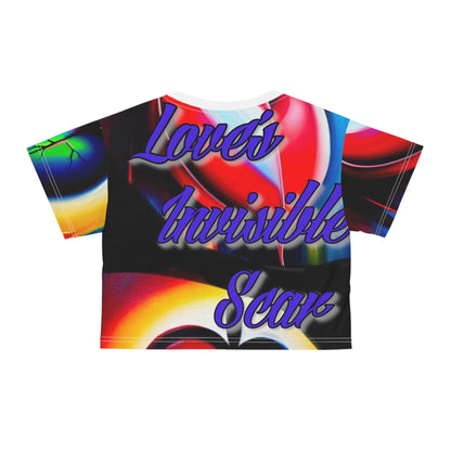 "Heartache: Love's Invisible Scar" Crop Tee - Colorful Art Tee for Self-Expression & Mental Health Awareness