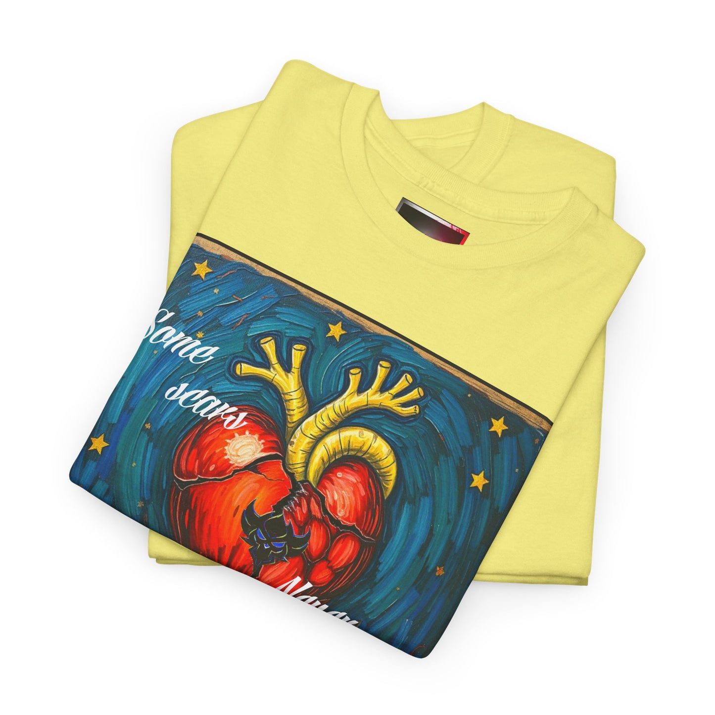 Heart Art Unisex Heavy Cotton Tee - "Some scars never fade"