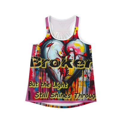 Empowering Women's Tank Top - "Broken but the Light Still Shines Through"