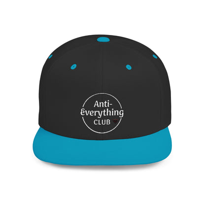 Anti-Everything Club Camo Snapback Cap - Trendy Flat Bill Hat for Casual Style