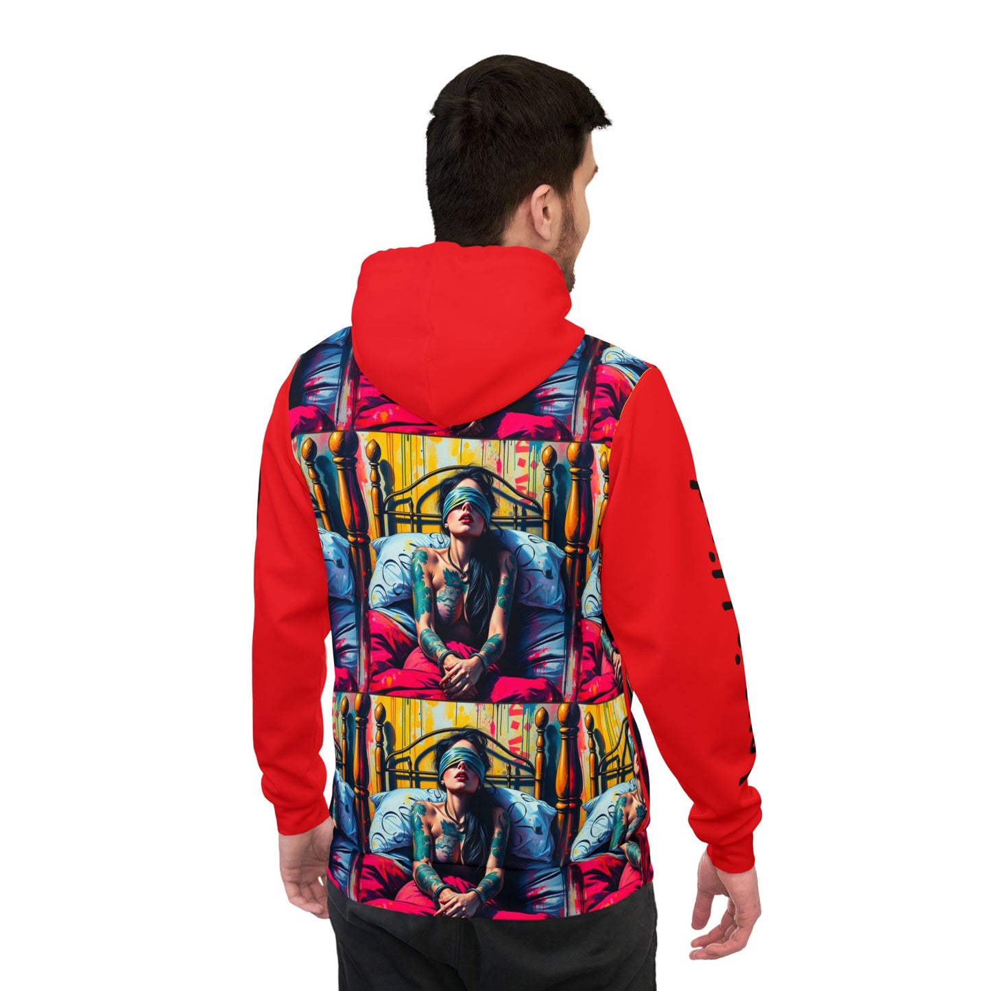 Vibrant "Love is Blind" Athletic Hoodie - Bold Art for Active Lifestyles