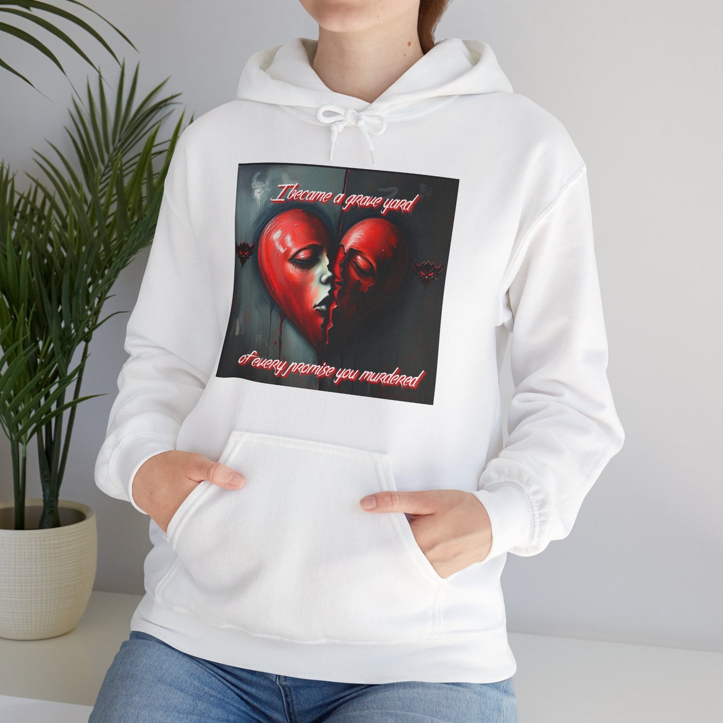 "I Became a Graveyard, to Every Promise You Murdered" Unisex Heavy Blend™ Hooded Sweatshirt