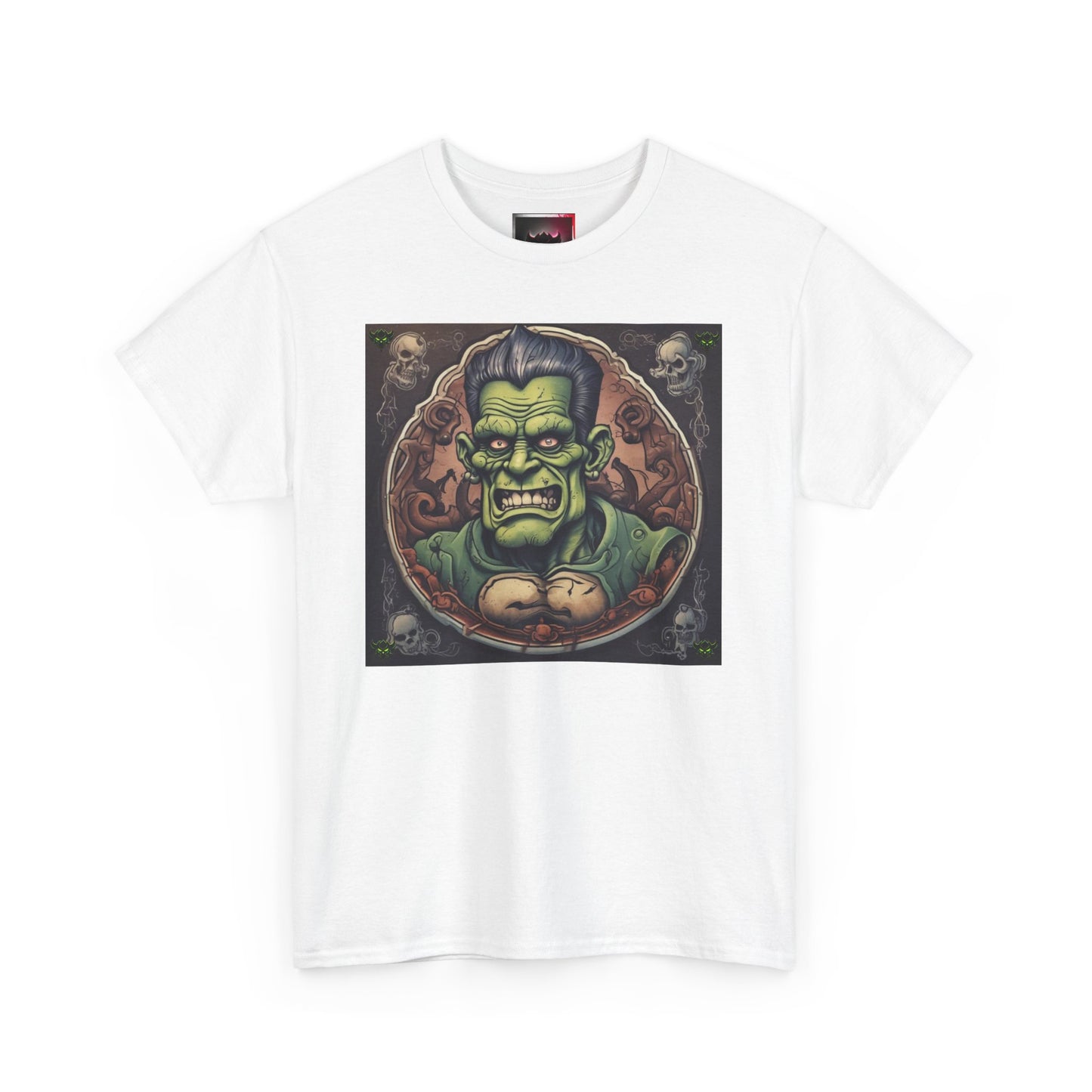 Frankenstein Graphic Unisex Heavy Cotton Tee - Vintage Vibe Halloween Shirt