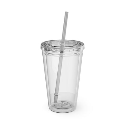 Chill of Darkness-Sunsplash Tumbler with Straw | 16oz Vibrant Drinkware for Dark Aesthetic Lovers