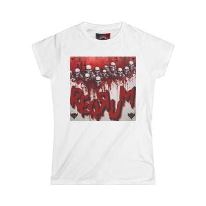 Redrum Horror-Themed Women's Heavy Cotton T-Shirt- Perfect for Halloween and Horror Fans