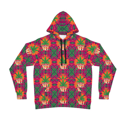 "Marijuana Fumes and Shrooms" Colorful Pattern Athletic Hoodie for Trendy Comfort