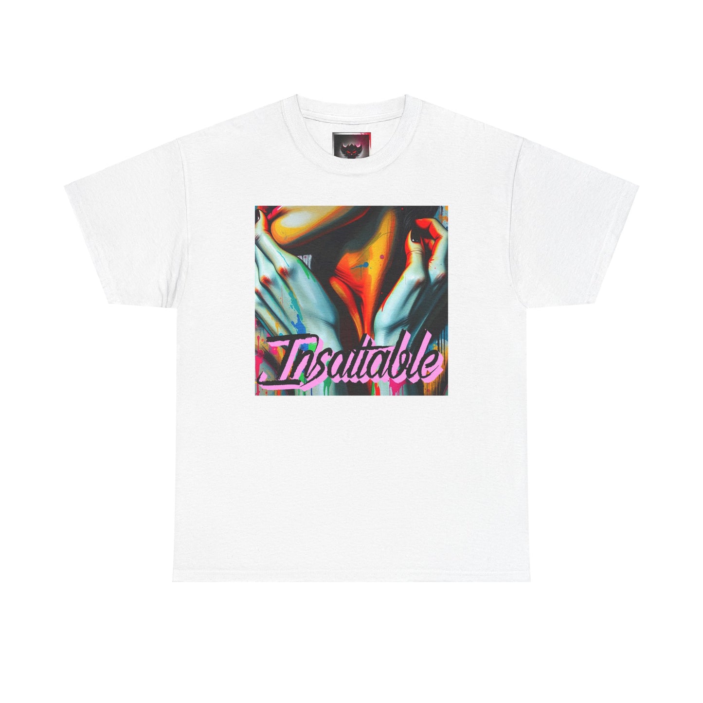 "Insatiable" Unisex Heavy Cotton Tee - Bold Artistic Design Perfect for Everyday Wear