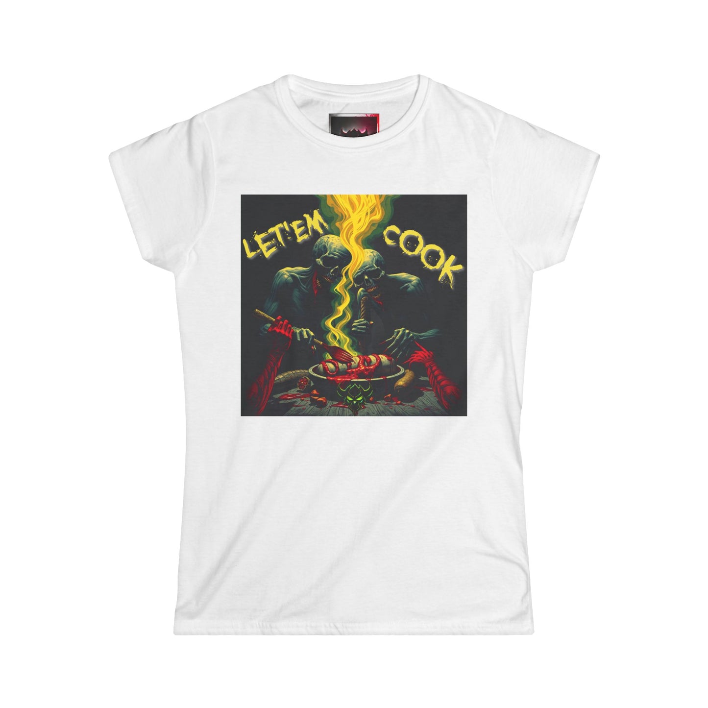 Let Em Cook Graphic T-Shirt: Women's Softstyle Shirt for BBQ Lovers