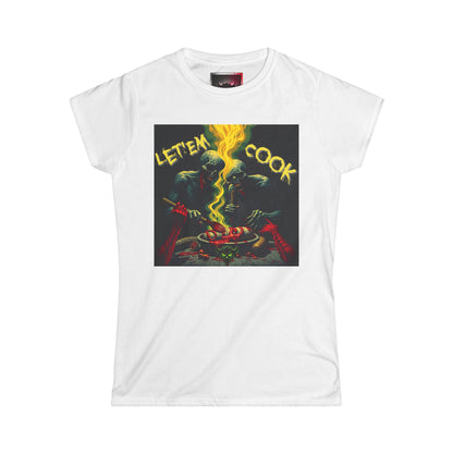 Let Em Cook Graphic T-Shirt: Women's Softstyle Shirt for BBQ Lovers