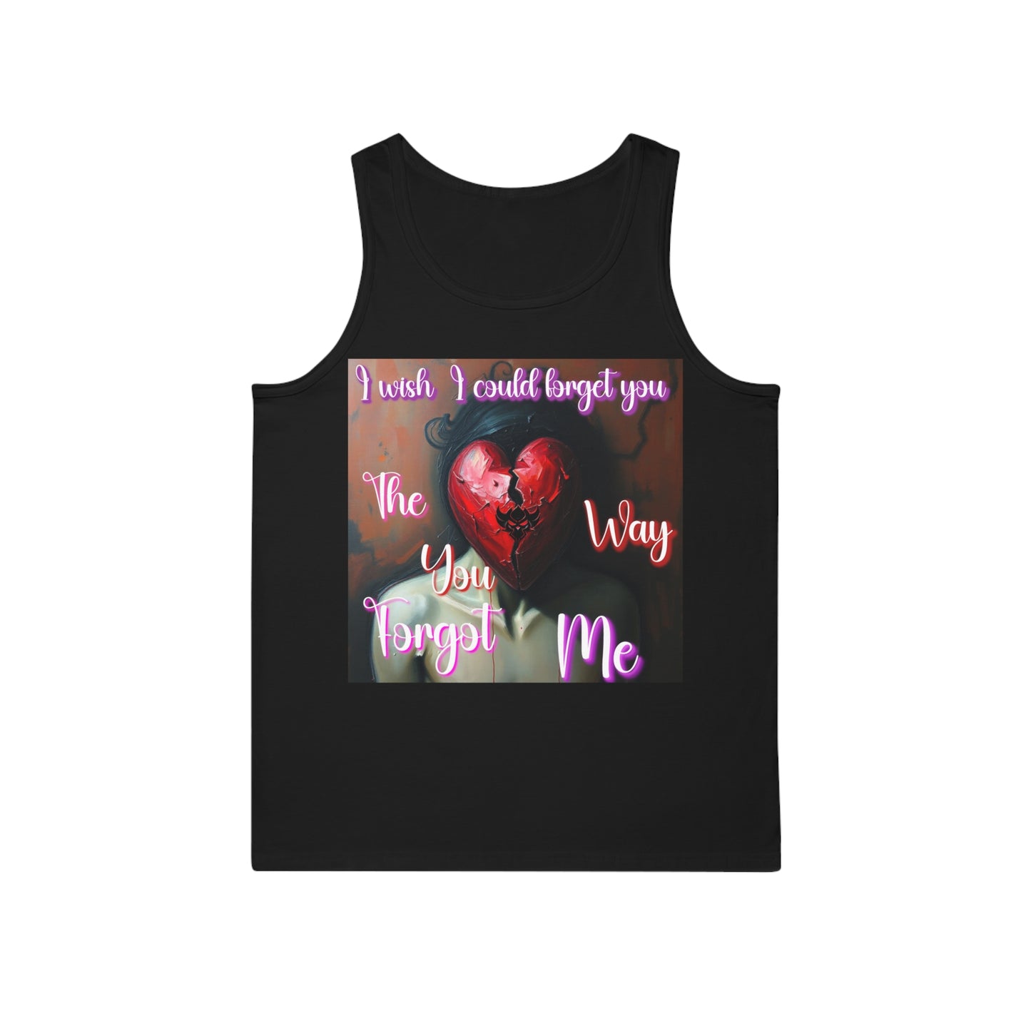 Emotional Unisex Softstyle™ Tank Top - "I Wish I Could Forget You" Design