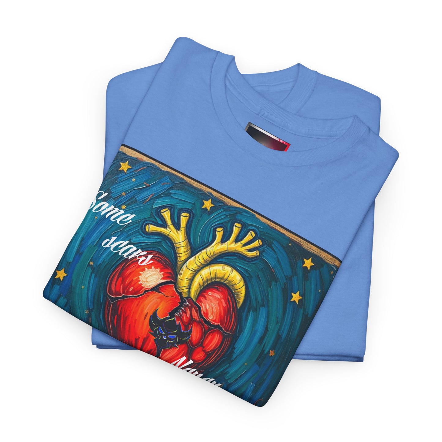 Heart Art Unisex Heavy Cotton Tee - "Some scars never fade"