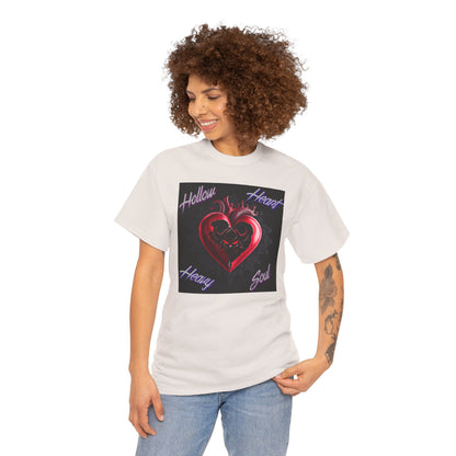 Hollow Heart Heavy Soul Unisex Cotton Tee - Edgy Graphic T-Shirt