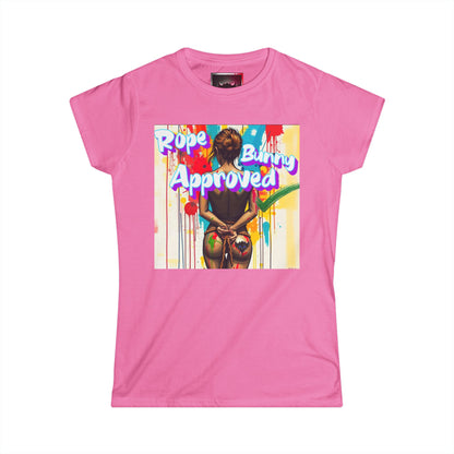 "Rope Bunny Approved" Women's Softstyle Tee - Bold Art Graphic T-Shirt for Comfort & Expression