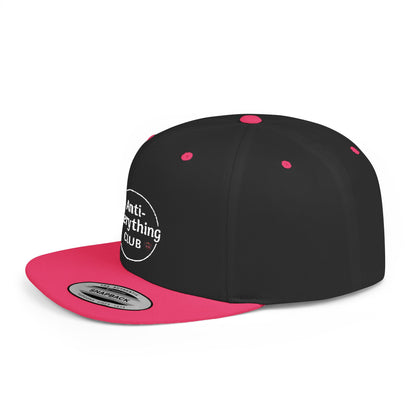 Anti-Everything Club Camo Snapback Cap - Trendy Flat Bill Hat for Casual Style
