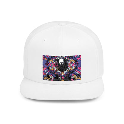 "Black Sheep" Colorful Artistic Flat Bill Snapback Hat - Unique Design for Fashion Lovers