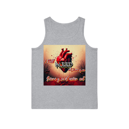 "I Bleed Where You Swore You'd Never Cut" Heartfelt Unisex Softstyle™ Tank Top - Inspirational Love Design