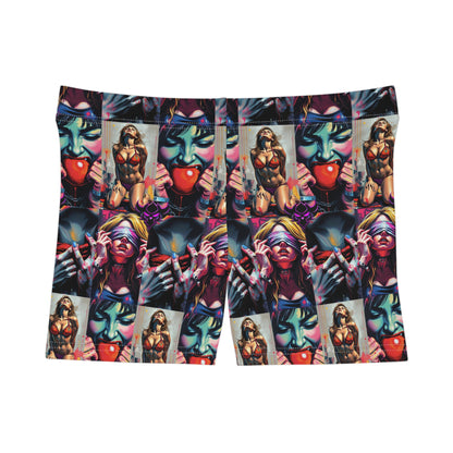 "Ungodly Kinks" Bold Graphic Women's Shorts - Artistic Expression & Comfort