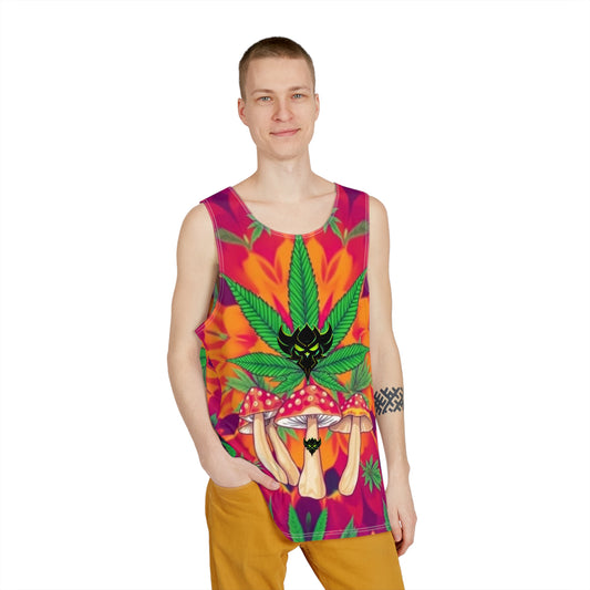 Psychedelic Mushroom Men's Tank - Vibrant Graphic Summer Wear