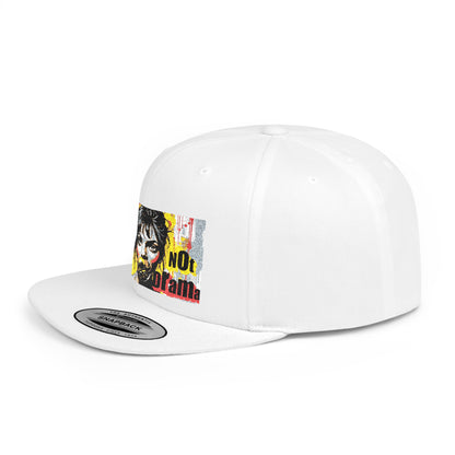 "Tangled in Rope Not Drama" Urban Graphic Flat Bill Snapback Cap - Street Vibe & Bold Design