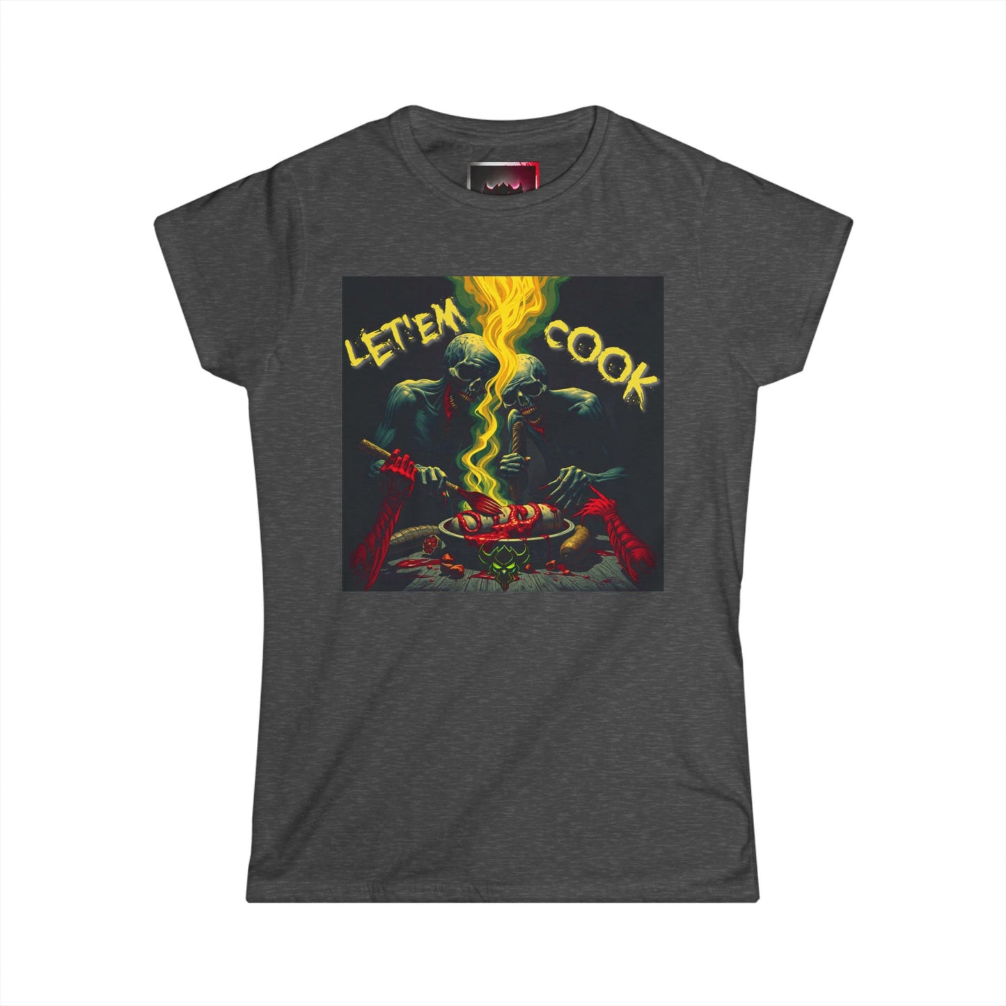 Let Em Cook Graphic T-Shirt: Women's Softstyle Shirt for BBQ Lovers