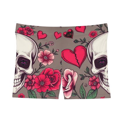 Gothic Floral Skull and Roses Women's Shorts – Edgy Summer Style