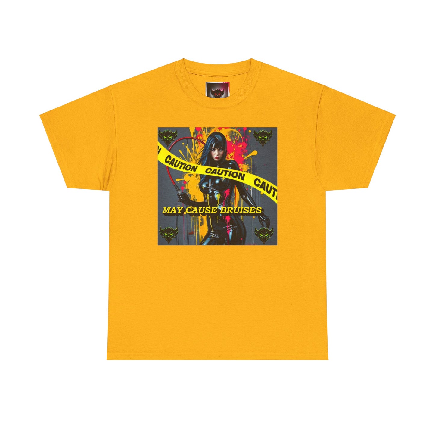 Caution Graphic Unisex Heavy Cotton Tee - "May Cause Bruises"