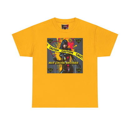 Caution Graphic Unisex Heavy Cotton Tee - "May Cause Bruises"