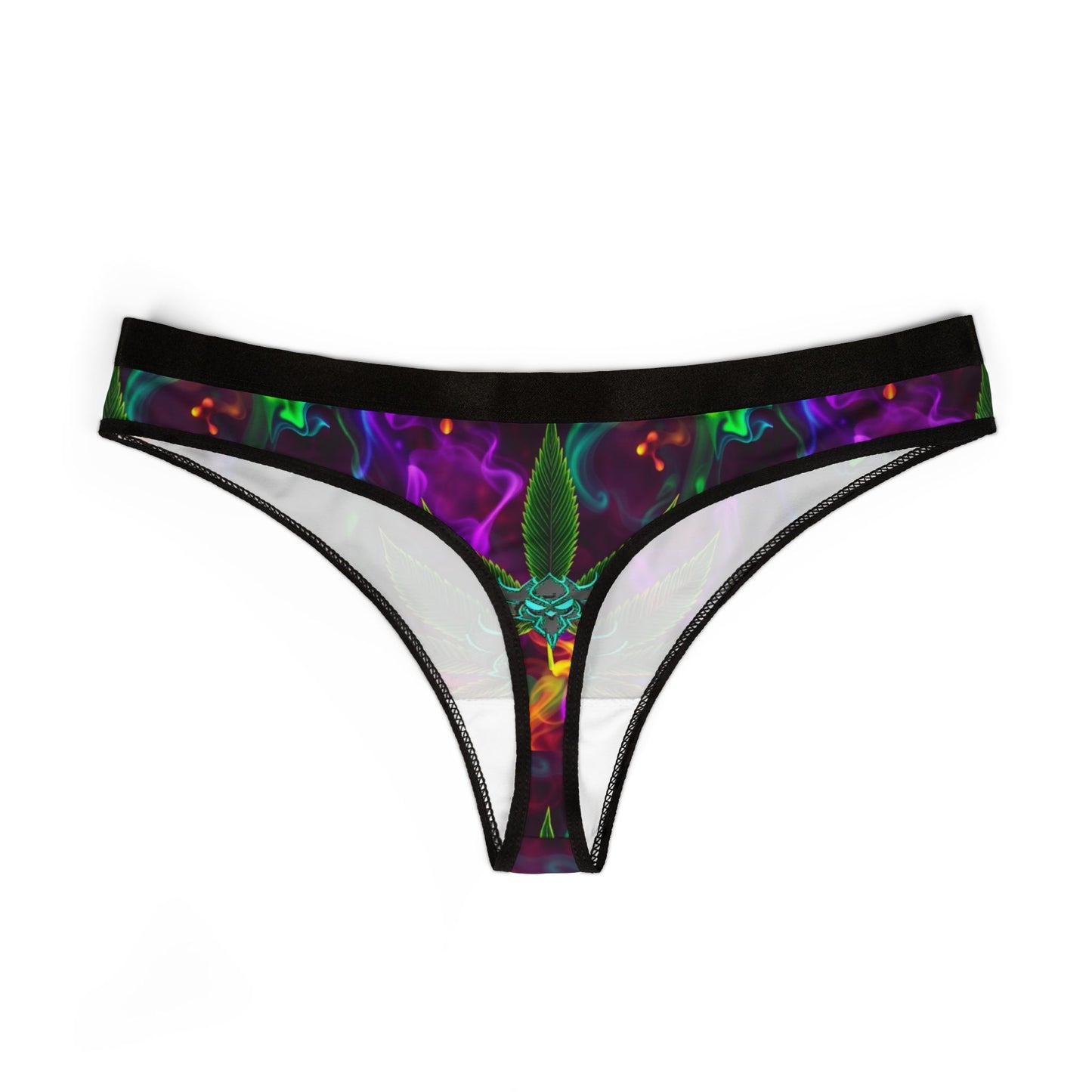 Psychedelic Cannabis Women's Thongs - Vibrant Colorful Underwear