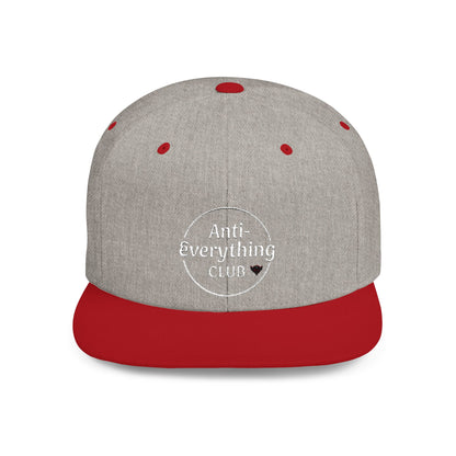 Anti-Everything Club Camo Snapback Cap - Trendy Flat Bill Hat for Casual Style