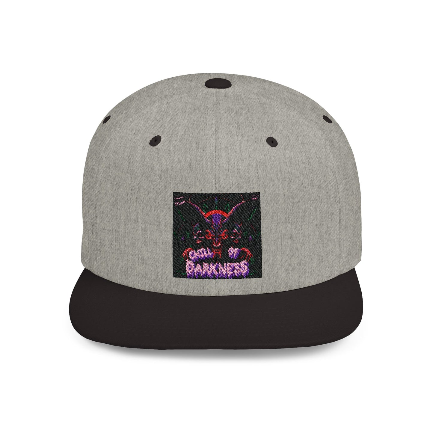 "Chill of Darkness" Vibrant Graphic Flat Bill Snapback Hat - Perfect for Festivals and Everyday Wear