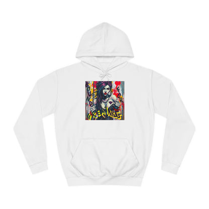 "Bound for Greatness" Artistic Unisex College Hoodie – Vibrant Design for Creative Souls