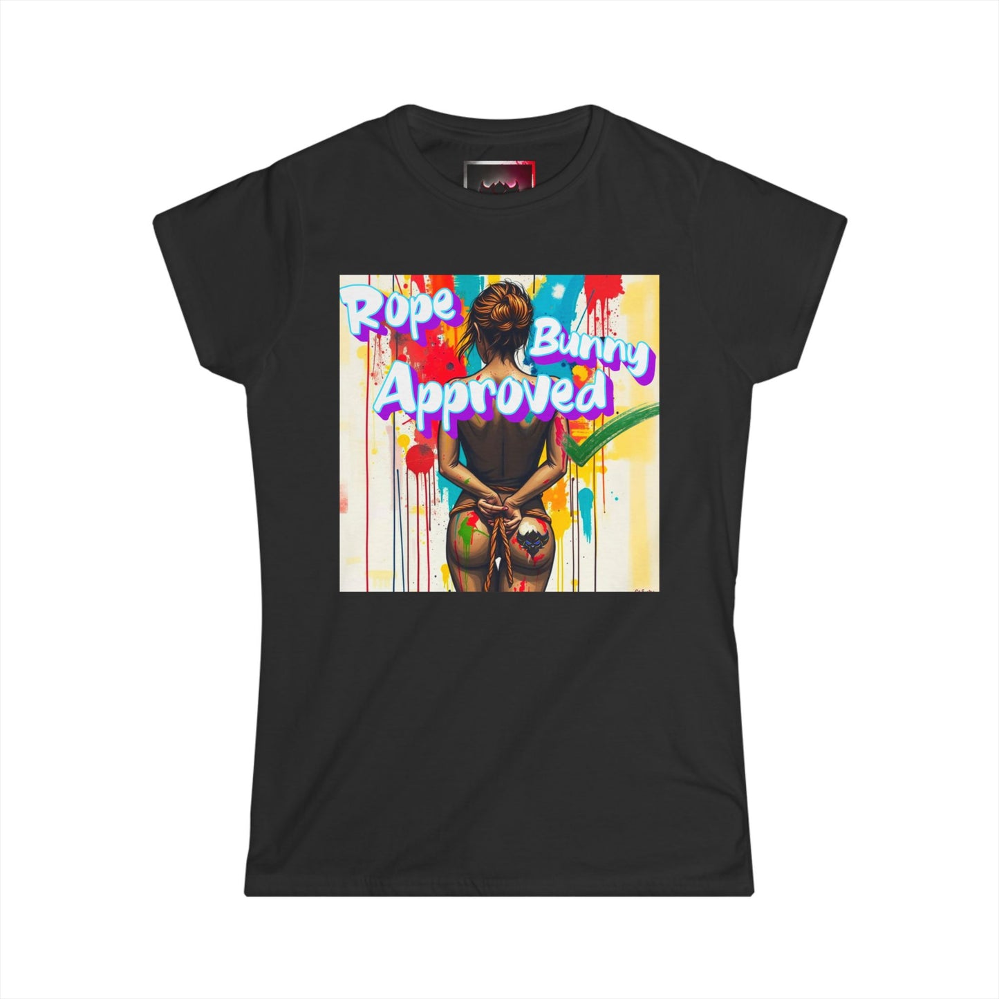 "Rope Bunny Approved" Women's Softstyle Tee - Bold Art Graphic T-Shirt for Comfort & Expression