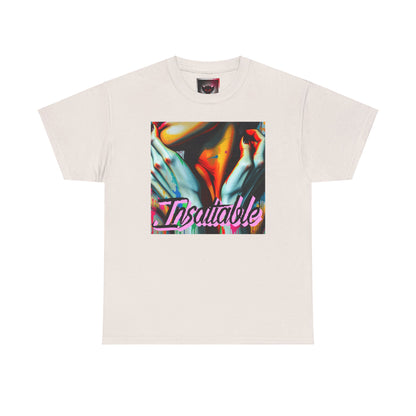 "Insatiable" Unisex Heavy Cotton Tee - Bold Artistic Design Perfect for Everyday Wear