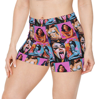 "Kinky" Vibrant Art Print Women's Shorts - Bold Graphic Design for Summer Fun