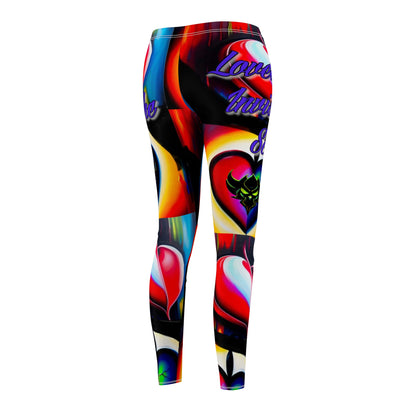 "Heartache: Love's Invisible Scar" Vibrant Heart Graphic Leggings for Women - Casual & Stylish Activewear