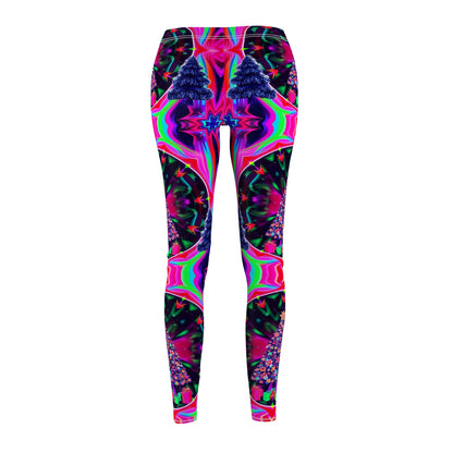 Vibrant Abstract Christmas Tree Print Leggings for Women - Casual Holiday Stylish Comfort