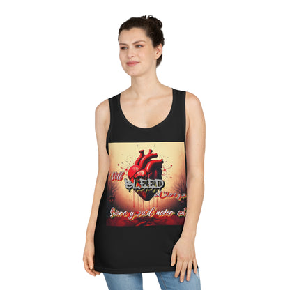 "I Bleed Where You Swore You'd Never Cut" Heartfelt Unisex Softstyle™ Tank Top - Inspirational Love Design