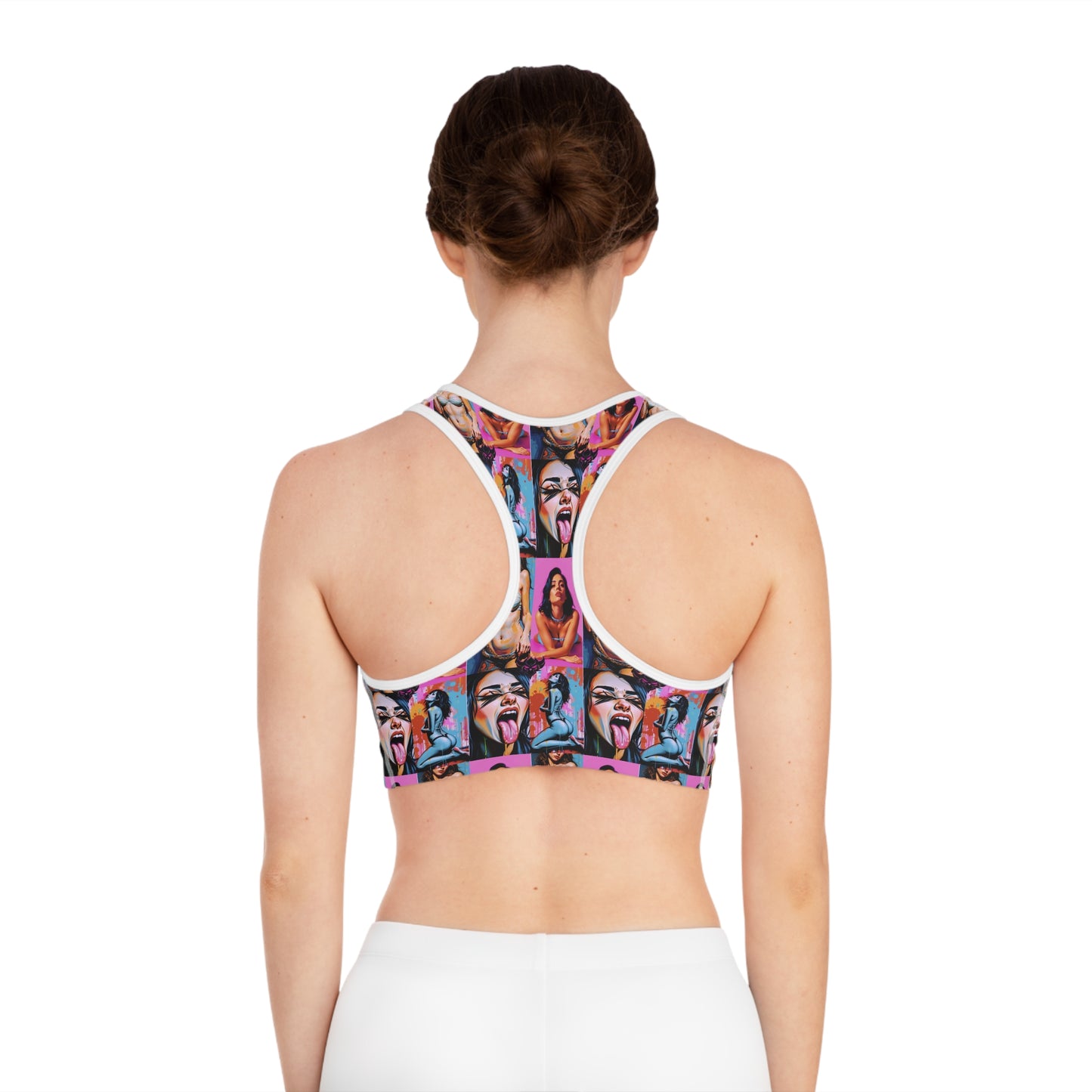 "Kinks" Bold Graphic Sports Bra - Stylish & Supportive Activewear for Women