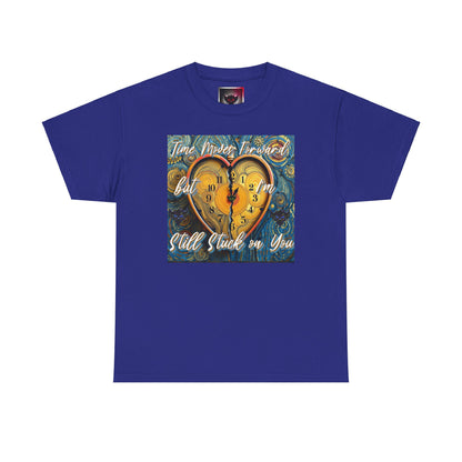 Still Stuck on You Heart Clock Tee - Unisex Heavy Cotton T-Shirt